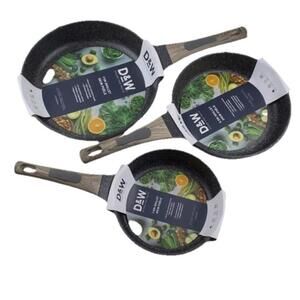 3 NEW Deane & White D&W Nonstick Frying Pans 8 9.5 11 Inch Set Free Ship